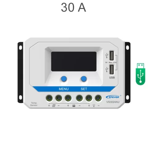 شارژ کنترلر 30A و 24V مدل VS3024A/AU سری PWM برند EPEVER